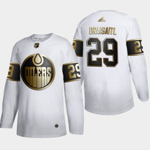 First - rate Edmonton Oilers #29 Leon Draisaitl Men's Adidas White Golden Edition Limited Stitched NHL Jersey