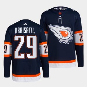 Superior Edmonton Oilers #29 Leon Draisaitl Men's adidas Reverse Retro 2.0 Authentic Player Jersey   Navy