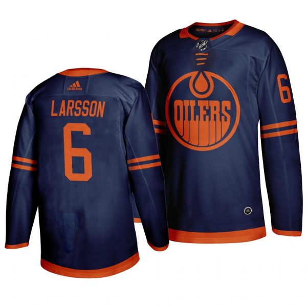 Premium Edmonton Oilers #6 Adam Larsson Blue 2019 20 Third Alternate Jersey