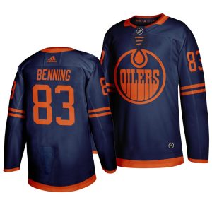Gorgeous Edmonton Oilers #83 Matt Benning Blue 2019 20 Third Alternate Jersey