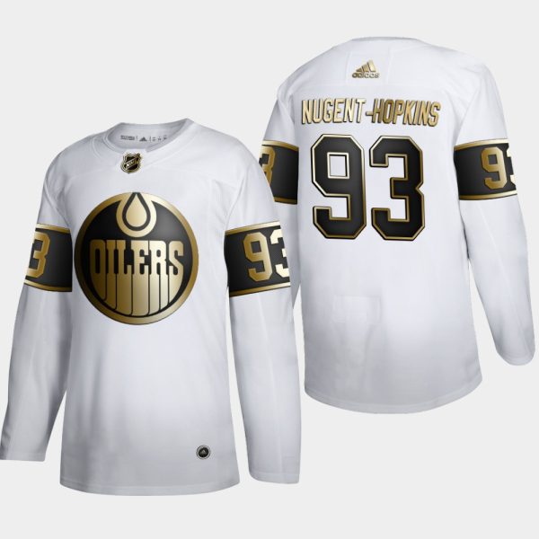 Magnificent Edmonton Oilers #93 Ryan Nugent Men's Adidas White Golden Edition Limited Stitched NHL Jersey