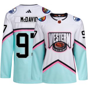Magnificent Edmonton Oilers #97 Connor McDavid 2023 White NHL All Star Game Jersey