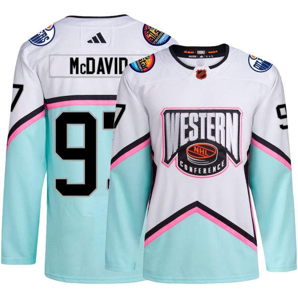 Magnificent Edmonton Oilers #97 Connor McDavid 2023 White NHL All Star Game Jersey