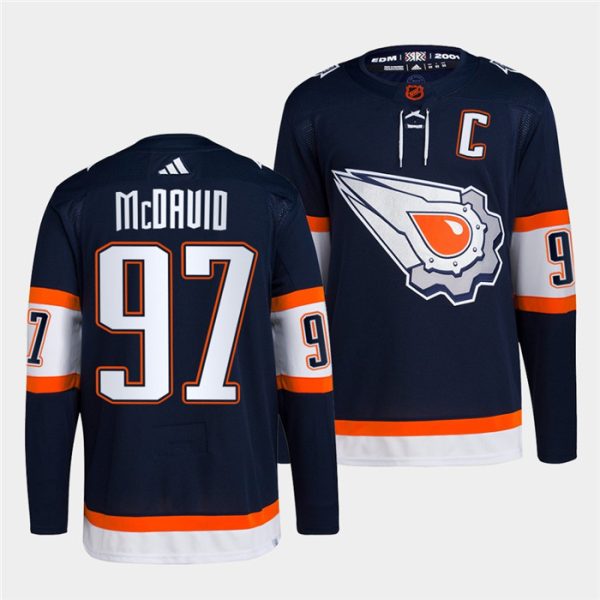 Superior Edmonton Oilers #97 Connor McDavid Men's adidas Reverse Retro 2.0 Authentic Player Jersey Navy