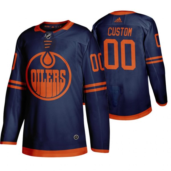 Exceptional Edmonton Oilers Custom Blue 2019 20 Third Alternate Jersey
