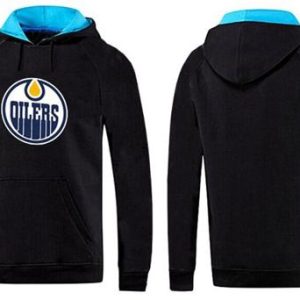 Stunning Edmonton Oilers Pullover Hoodie Black & Blue