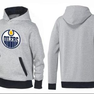 Premium Edmonton Oilers Pullover Hoodie Grey & Black