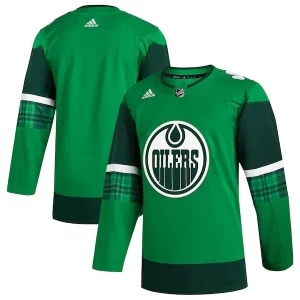 Premium Edmonton Oilers adidas 2023 St. Patrick's Day Primegreen Authentic Jersey   Kelly Green