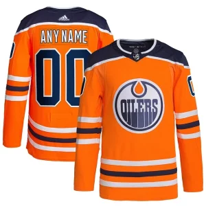Exceptional Edmonton Oilers adidas Home Primegreen Authentic Custom Jersey   Orange