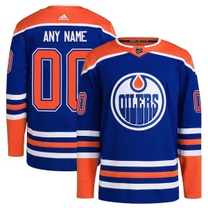 Stunning Edmonton Oilers adidas Home Primegreen Authentic Custom Jersey   Royal