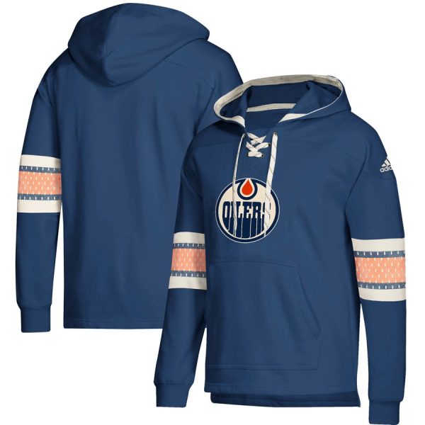 First - rate Edmonton Oilers adidas Jersey Lace Up Pullover Hoodie Royal