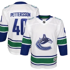 Stunning Elias Pettersson Vancouver Canucks Youth 2019/20 Away Premier Player Jersey   White