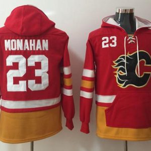 Magnificent Flames #23 Sean Monahan Red Name & Number Pullover NHL Hoodie