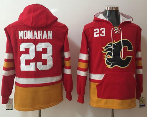 Magnificent Flames #23 Sean Monahan Red Name & Number Pullover NHL Hoodie