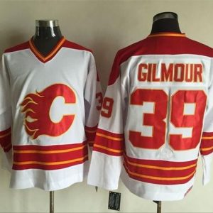 Outstanding Flames #39 Doug Gilmour White CCM Throwback Stitched NHL Jersey