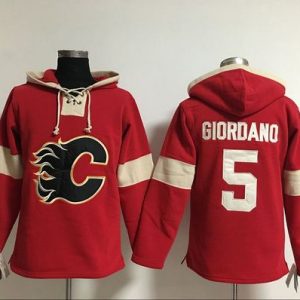 Superior Flames #5 Mark Giordano Red Pullover NHL Hoodie