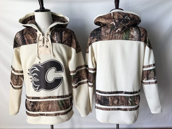 Magnificent Flames Blank Cream Camo NHL Hoodie