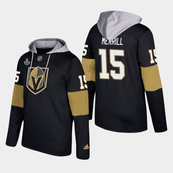 Exquisite Golden Knights #15 Jon Merrill Black 2018 Stanley Cup Final Name And Number Hoodie