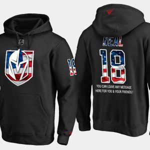 Superior Golden Knights #18 James Neal NHL Banner Wave Usa Flag Black Hoodie
