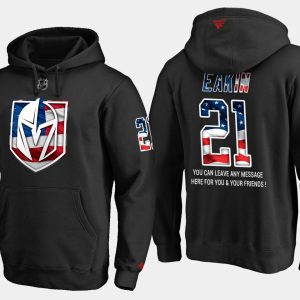 First - rate Golden Knights #21 Cody Eakin NHL Banner Wave Usa Flag Black Hoodie