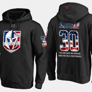 Magnificent Golden Knights #30 Malcolm Subban NHL Banner Wave Usa Flag Black Hoodie