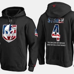 Exceptional Golden Knights #4 Clayton Stoner NHL Banner Wave Usa Flag Black Hoodie