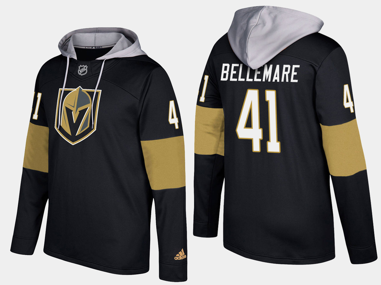 First - rate Golden Knights #41 Pierre Edouard Black Name And Number Hoodie