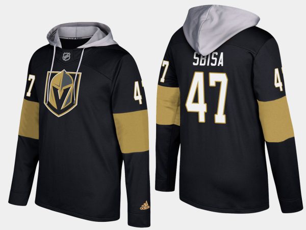 Gorgeous Golden Knights #47 Luca Sbisa Black Name And Number Hoodie