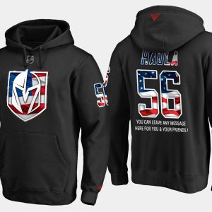 Stunning Golden Knights #56 Erik Haula NHL Banner Wave Usa Flag Black Hoodie