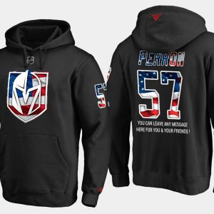 Magnificent Golden Knights #57 David Perron NHL Banner Wave Usa Flag Black Hoodie