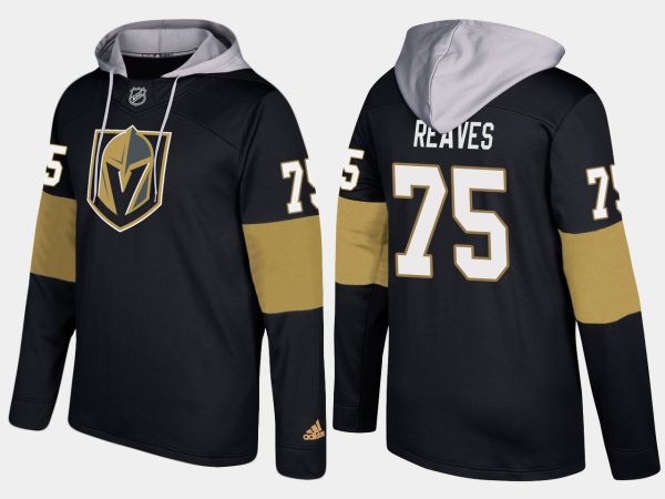 First - rate Golden Knights #75 Ryan Reaves Black Name And Number Hoodie