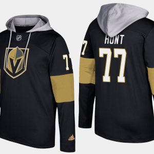 Exceptional Golden Knights #77 Brad Hunt Black Name And Number Hoodie