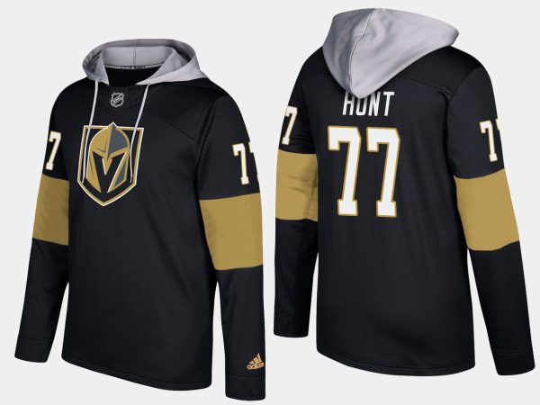 Exceptional Golden Knights #77 Brad Hunt Black Name And Number Hoodie