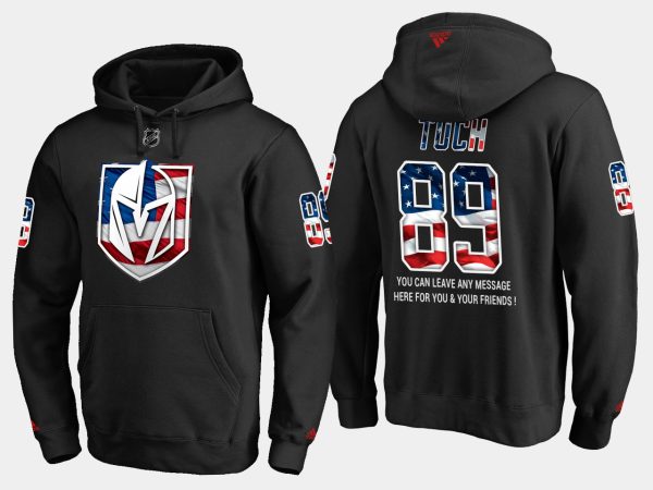 Gorgeous Golden Knights #89 Alex Tuch NHL Banner Wave Usa Flag Black Hoodie