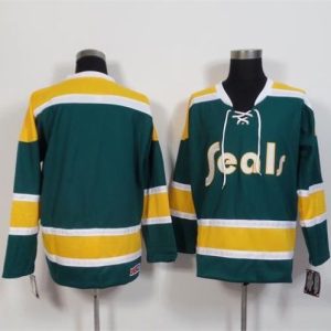 Premium Golden Seals Blank Green/Gold CCM Throwback Stitched NHL Jersey
