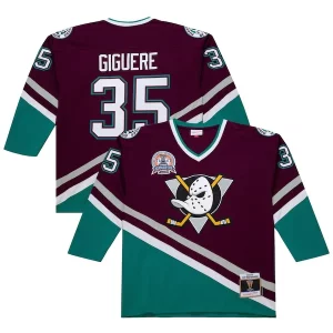 Outstanding Jean Sebastien Giguere Anaheim Ducks 2002 03 Power Play Jersey   Purple