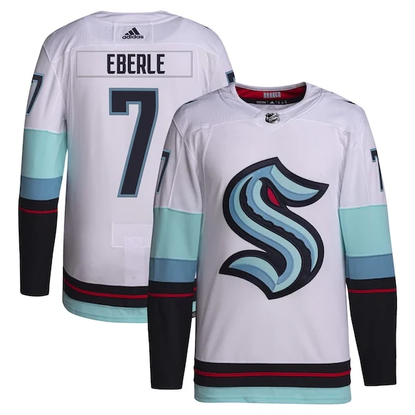 Splendid Jordan Eberle Seattle Kraken adidas Away Primegreen Authentic Pro Player Jersey White/Navy