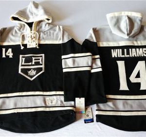 Outstanding Kings #14 Justin Williams Black Sawyer Hooded Sweatshirt Stitched NHL Jersey