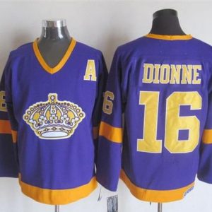 Premium Kings #16 Marcel Dionne Purple/Yellow CCM Throwback Stitched NHL Jersey