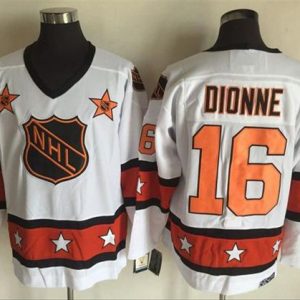 Stunning Kings #16 Marcel Dionne White/Orange All Star CCM Throwback Stitched NHL Jersey