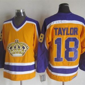 Magnificent Kings #18 Dave Taylor Yellow/Purple CCM Throwback Stitched NHL Jersey