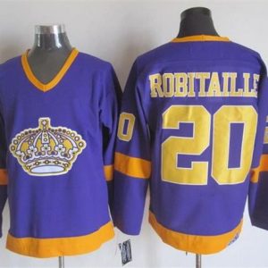 First - rate Kings #20 Luc Robitaille Purple/Yellow CCM Throwback Stitched NHL Jersey
