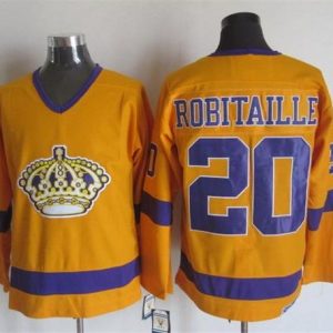 Superior Kings #20 Luc Robitaille Yellow/Purple CCM Throwback Stitched NHL Jersey