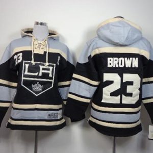 Exceptional Kings #23 Dustin Brown Black Sawyer Hooded Sweatshirt Stitched Youth NHL Jersey