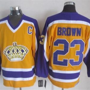 First - rate Kings #23 Dustin Brown Yellow CCM Stitched NHL Jersey