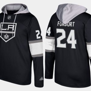 First - rate Kings #24 Derek Forbort Black Name And Number Hoodie