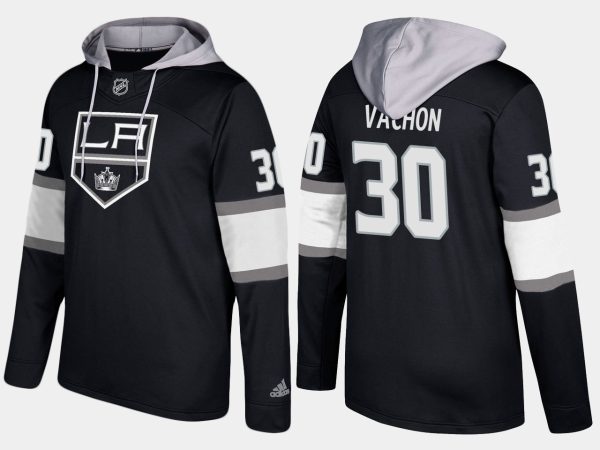 Superior Kings #30 Rogie Vachon Black Name And Number Hoodie
