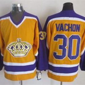 Premium Kings #30 Rogie Vachon Yellow CCM Throwback Stitched NHL Jersey