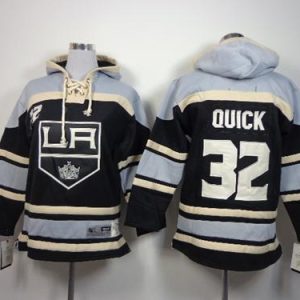 First - rate Kings #32 Jonathan Quick Black Sawyer Hooded Sweatshirt Stitched Youth NHL Jersey