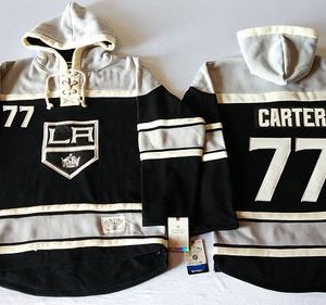 Superior Kings #77 Jeff Carter Black Sawyer Hooded Sweatshirt Stitched NHL Jersey